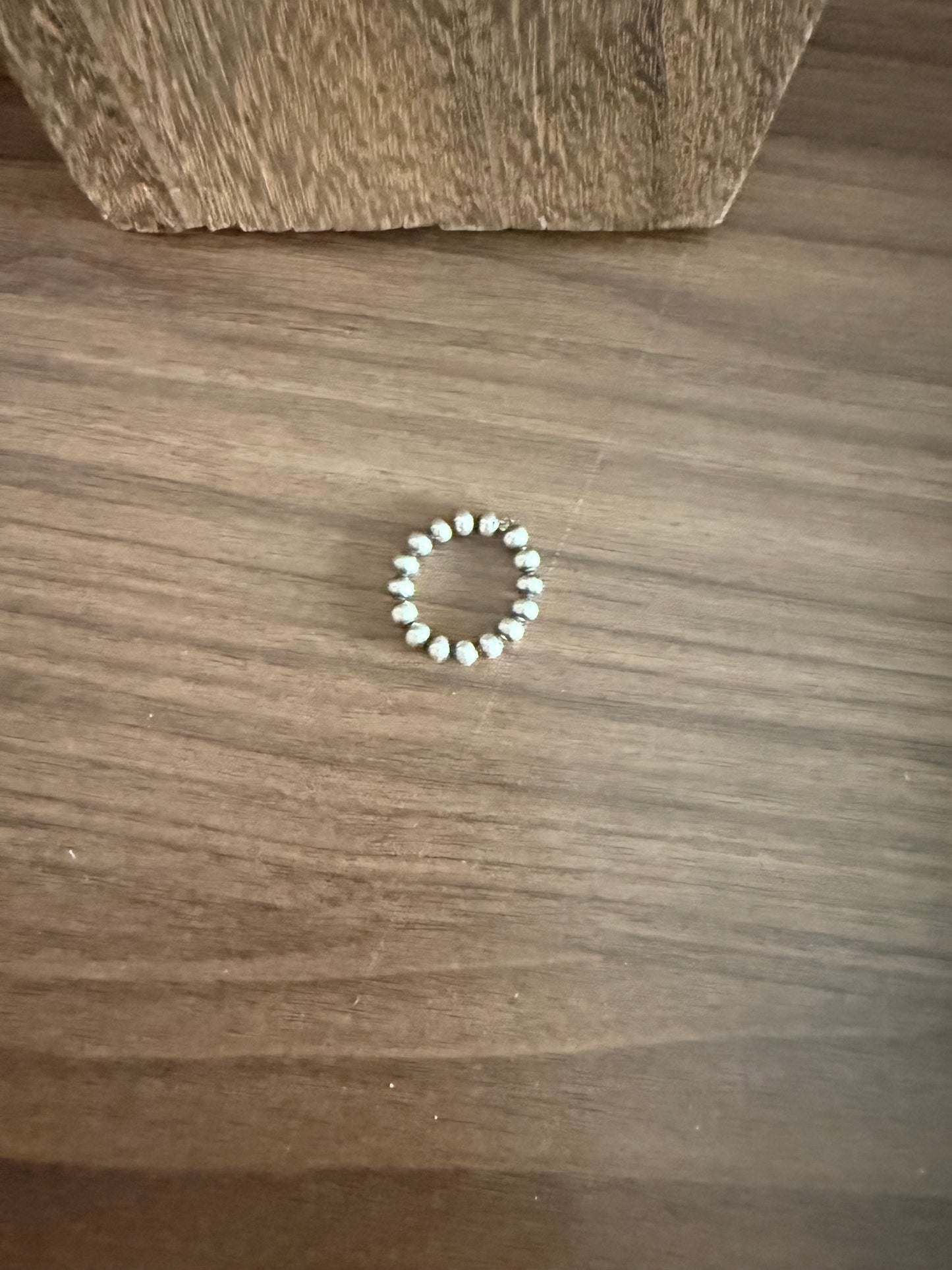 Stretchy Sterling Silver Pearl Ring