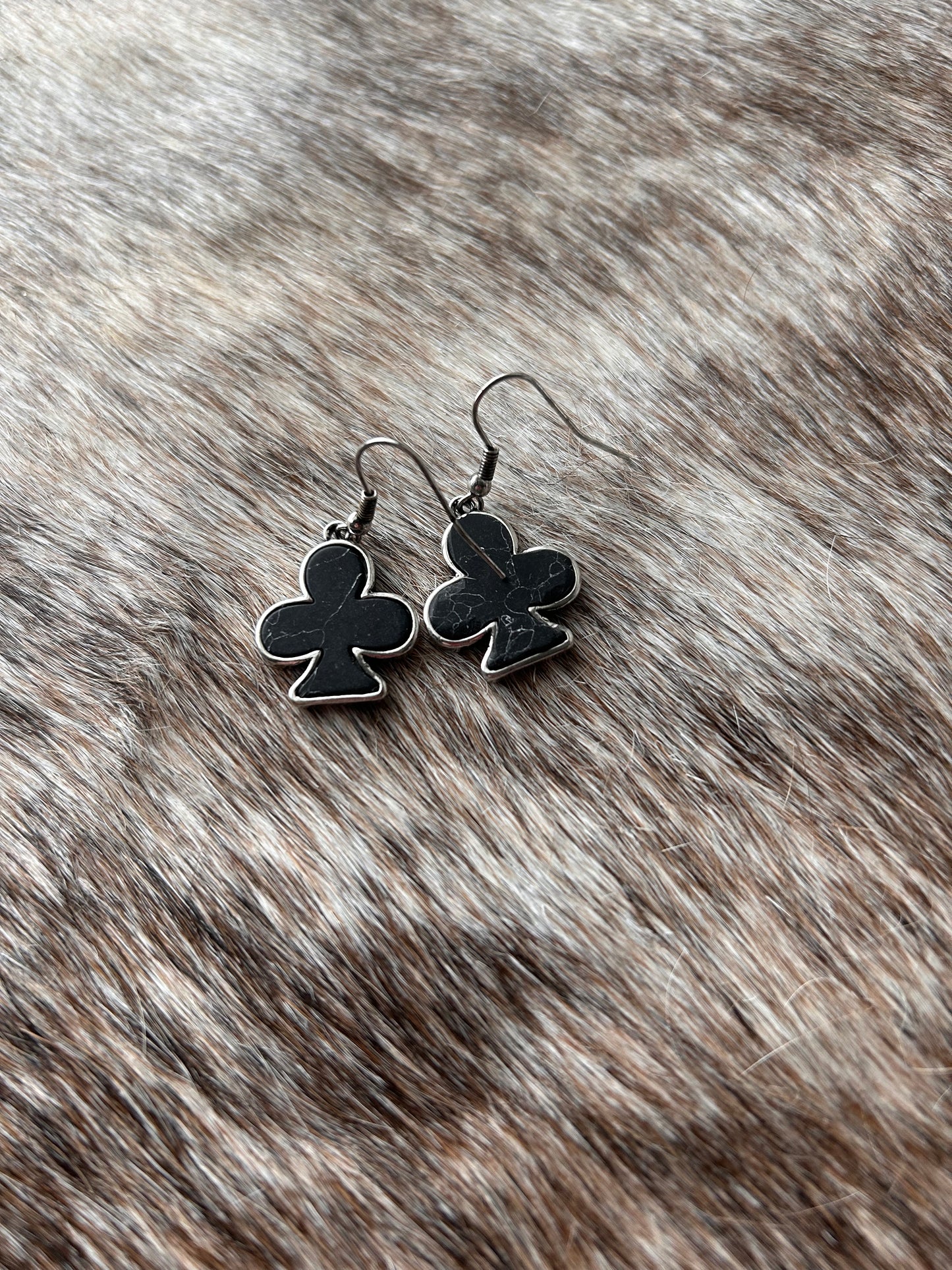 Black Club Earrings
