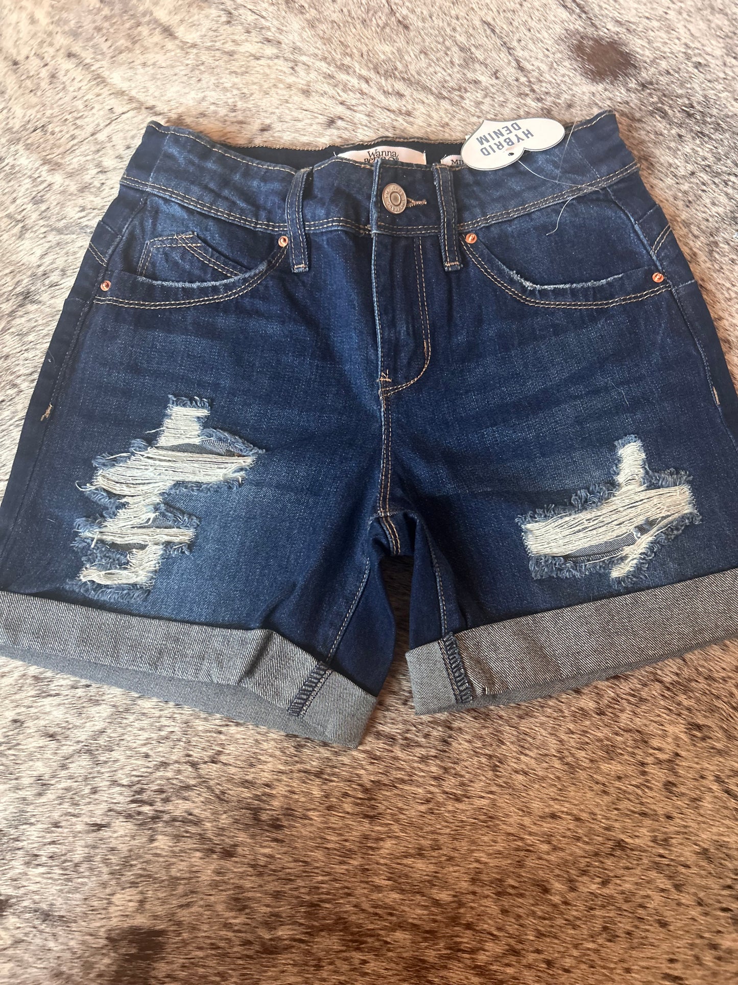Dark Rolled Shorts