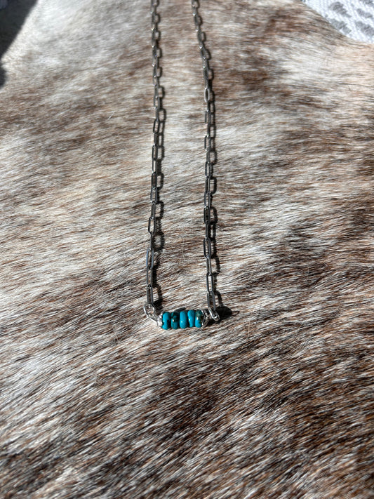 (Authentic) Turquoise Small Bar Necklace