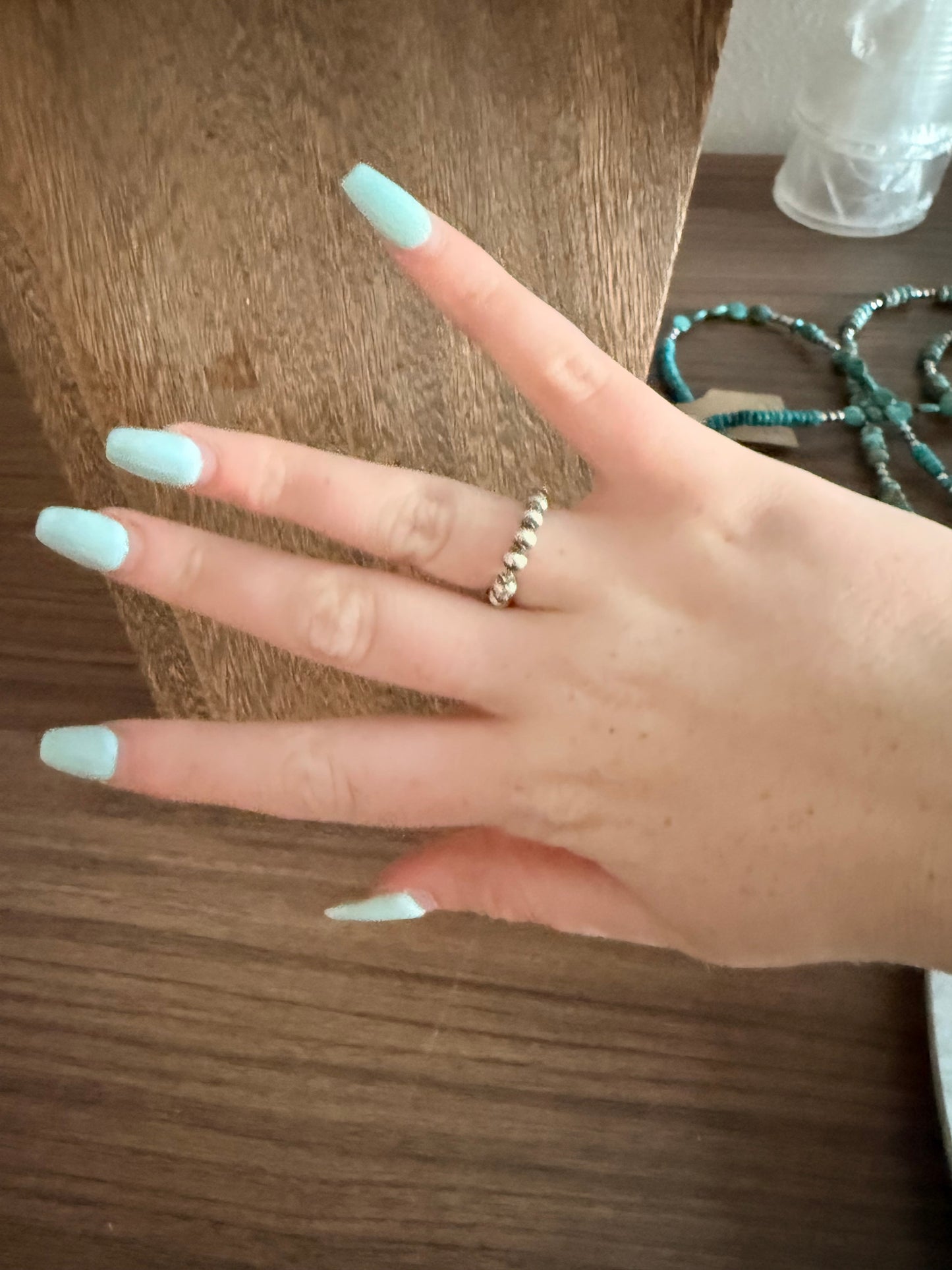 Stretchy Sterling Silver Pearl Ring