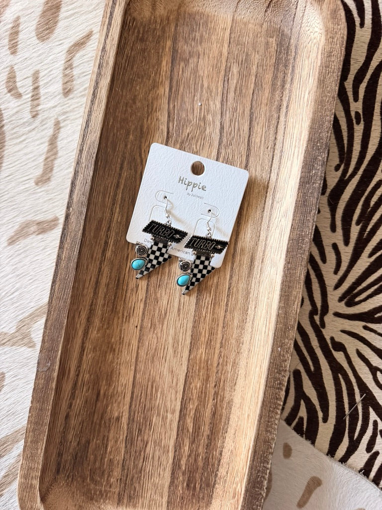 Turbo Checkered Earrings