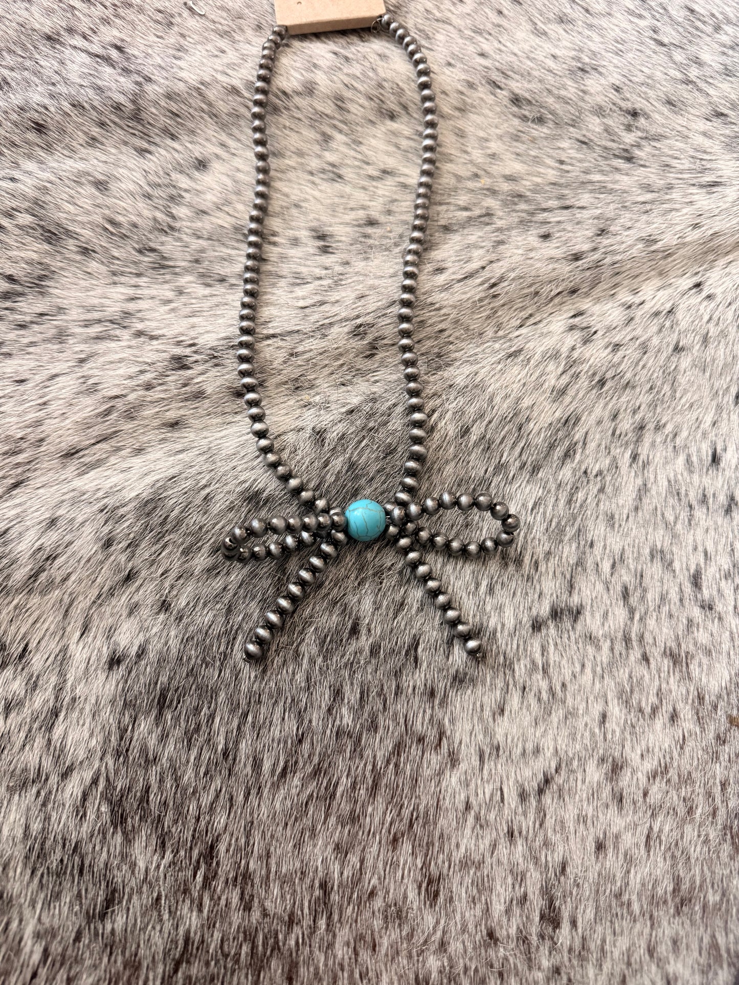 Big Bow Turquoise Necklace