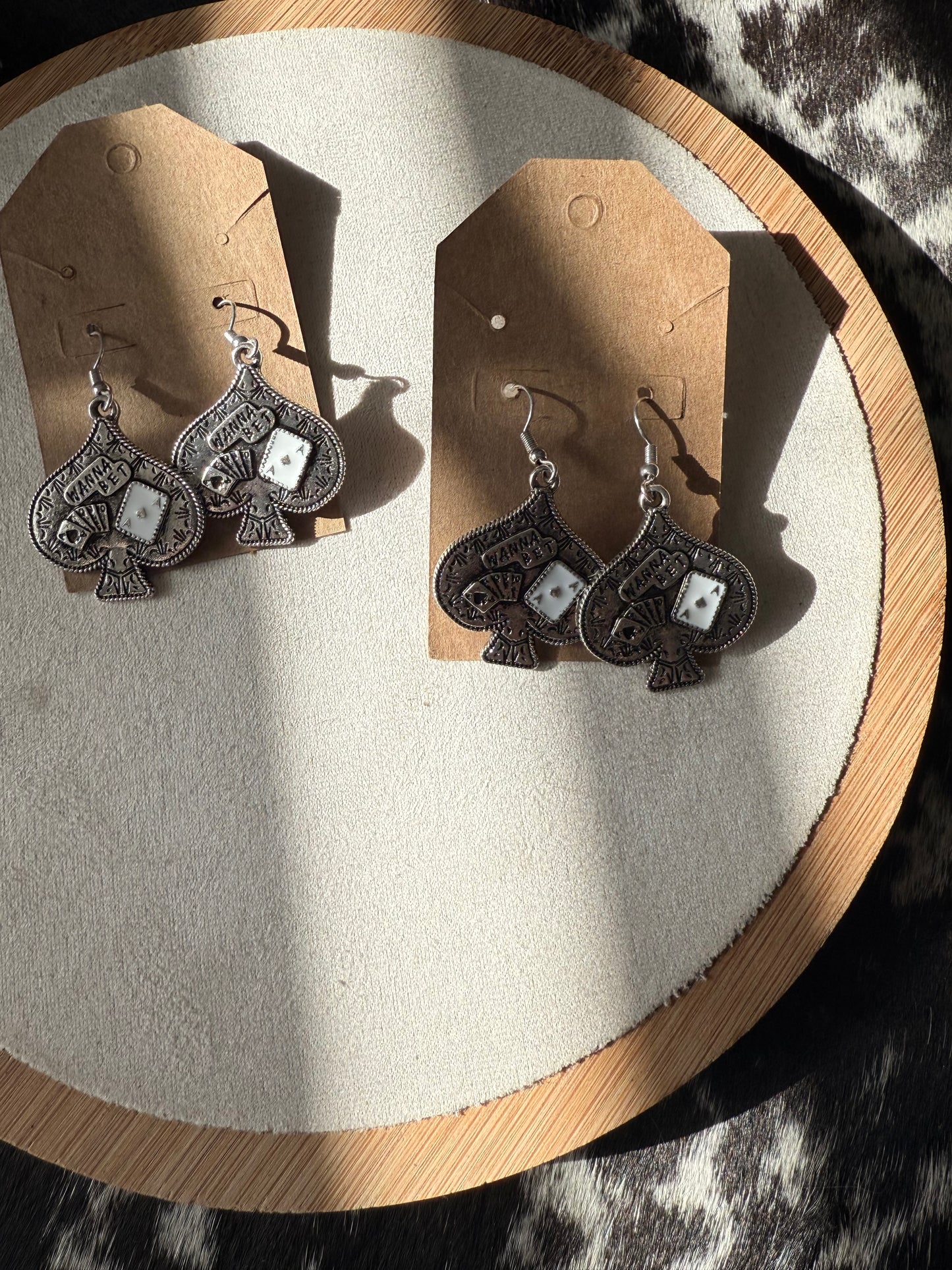 Spade Earring with Playing Card
