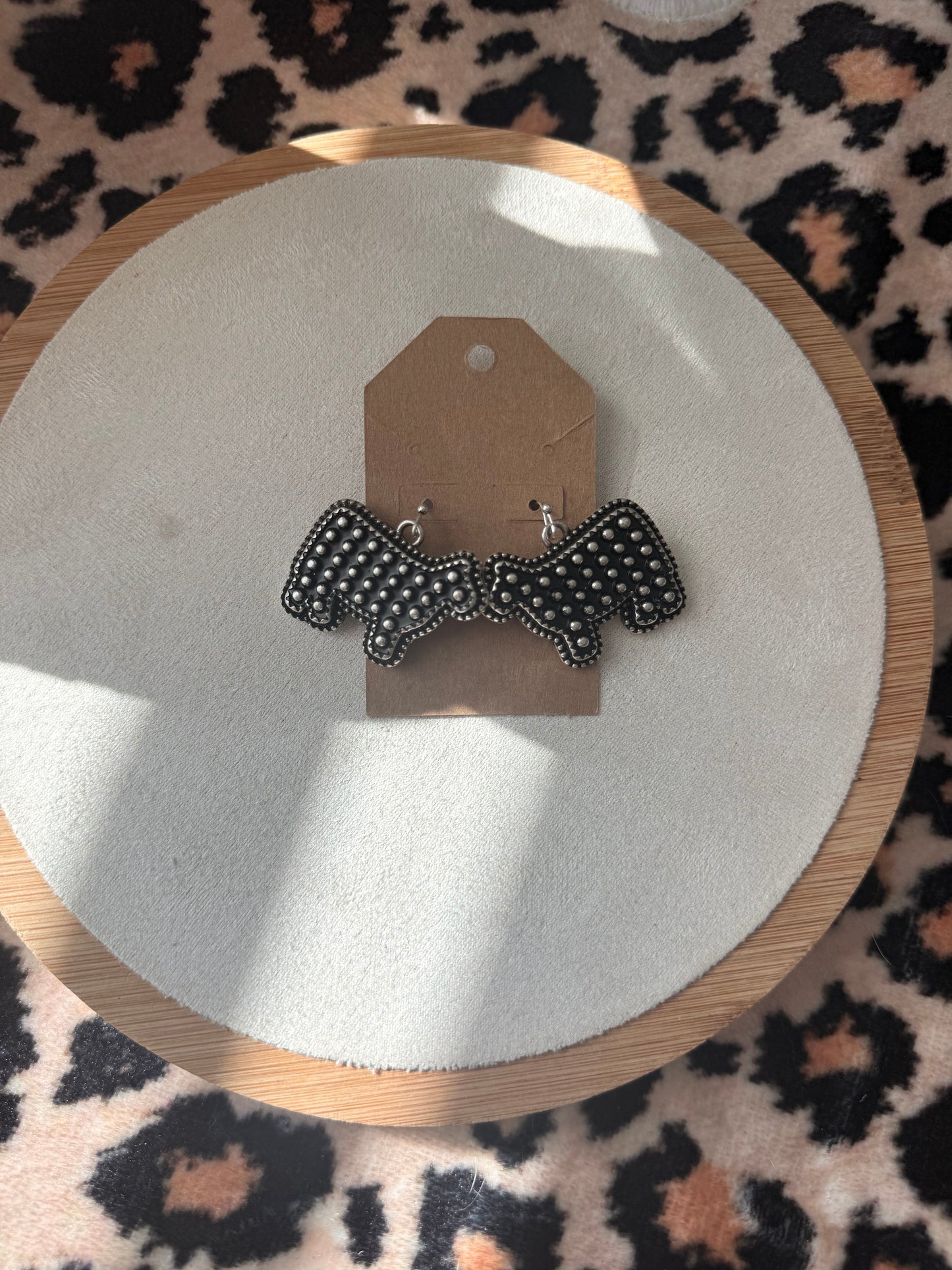 Half Dot Cow Earrings