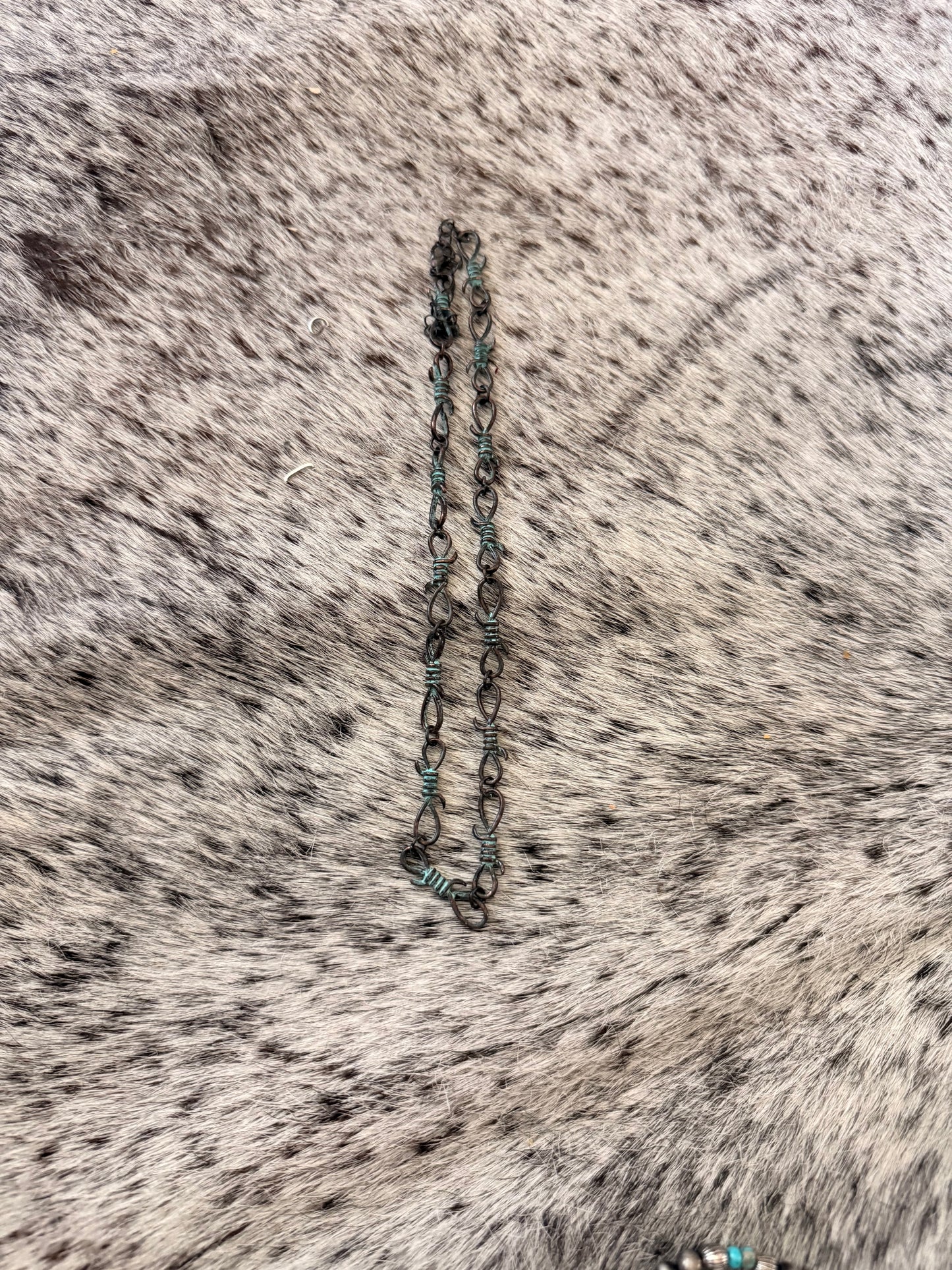 Vintage Turquoise Barbwire Necklace