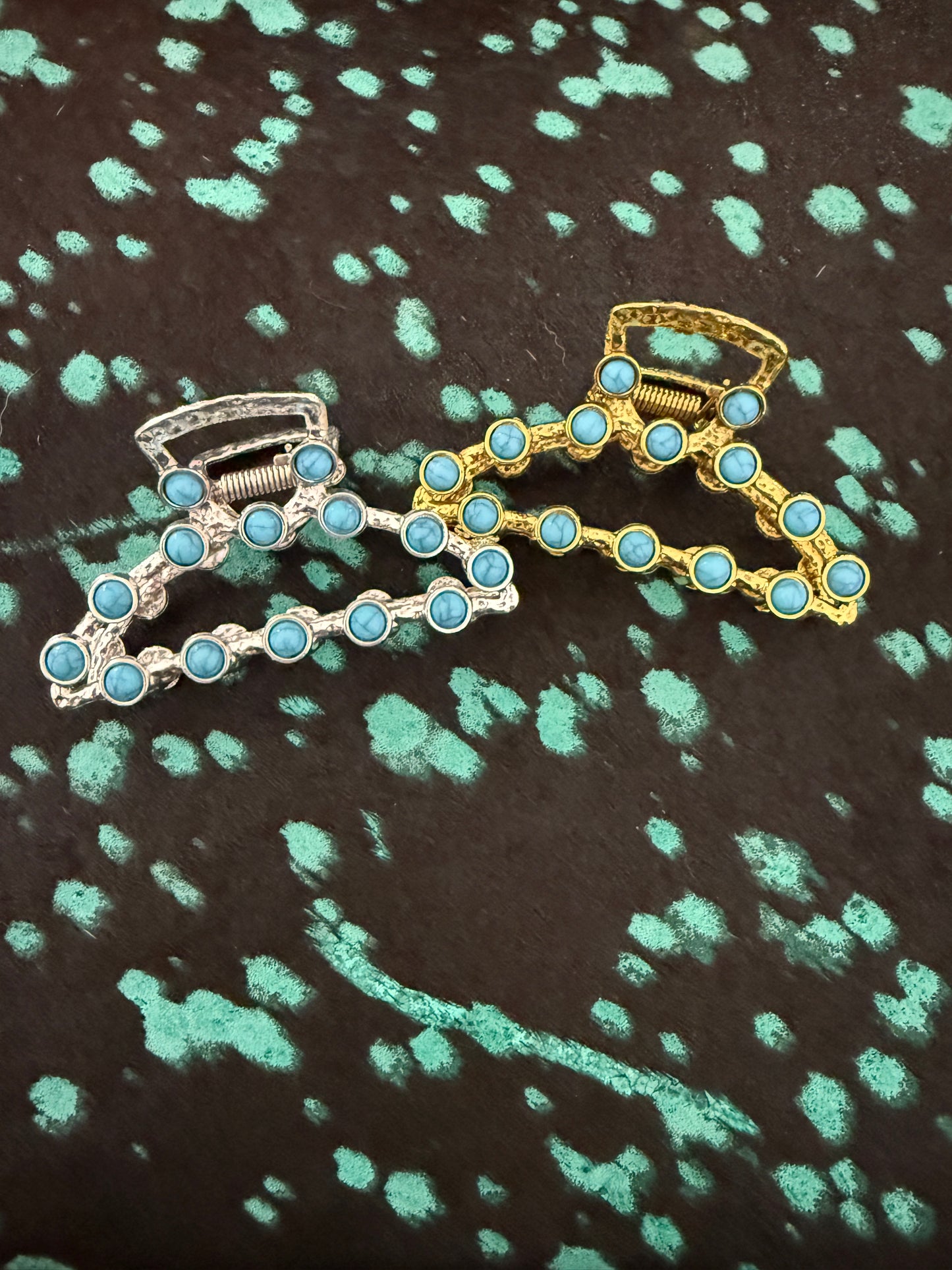 Silver/ Gold Turquoise Claw Clip