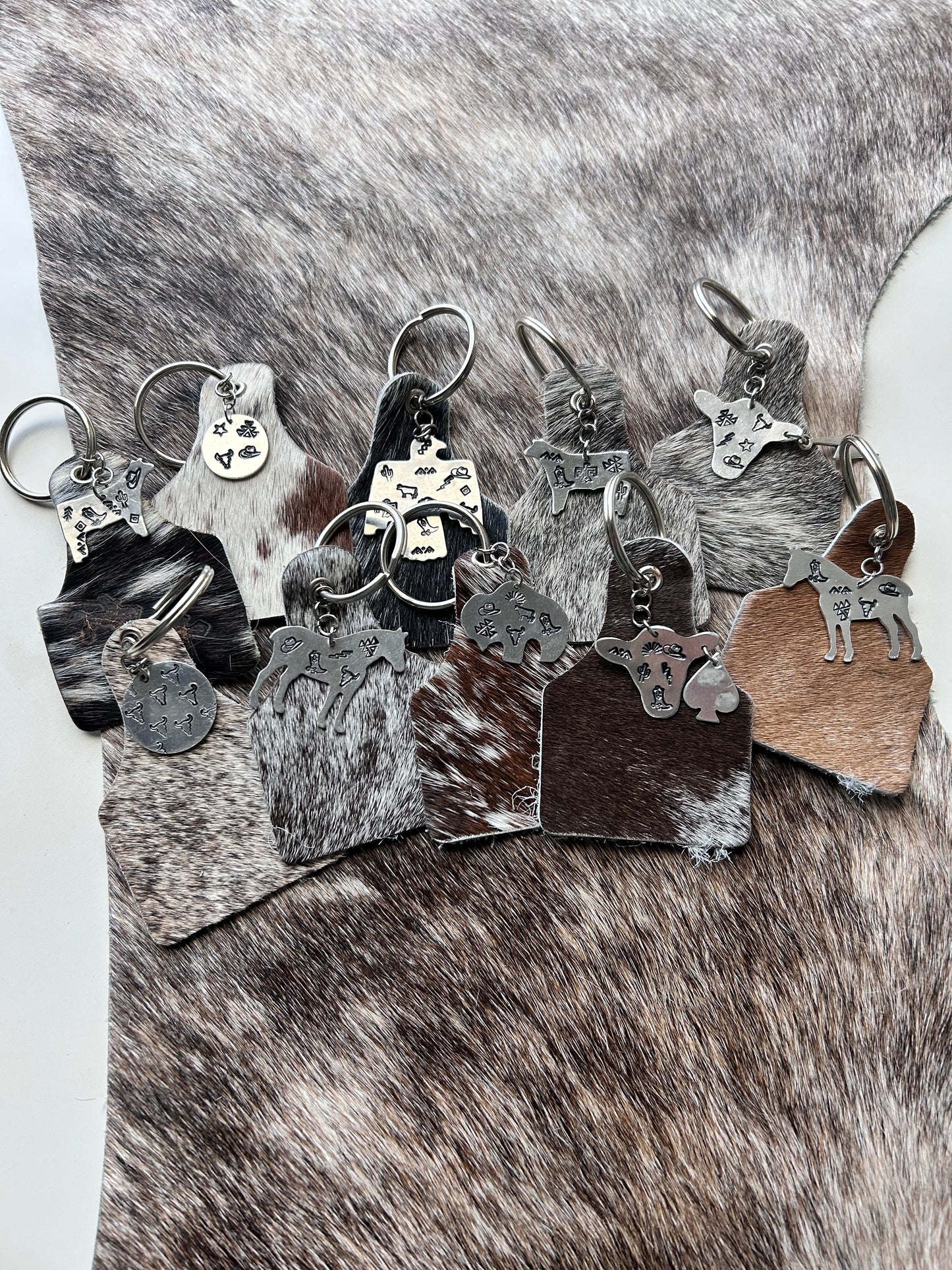 Cowhide Custom Keychains!