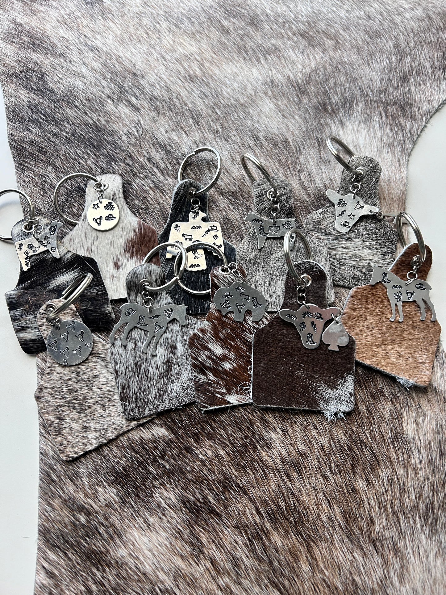 Cowhide Custom Keychains!