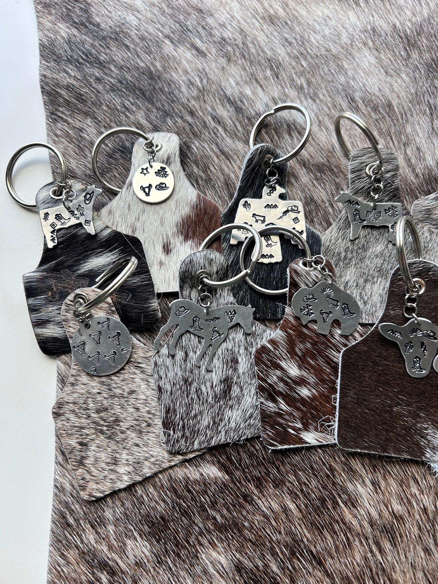 Cowhide Custom Keychains!