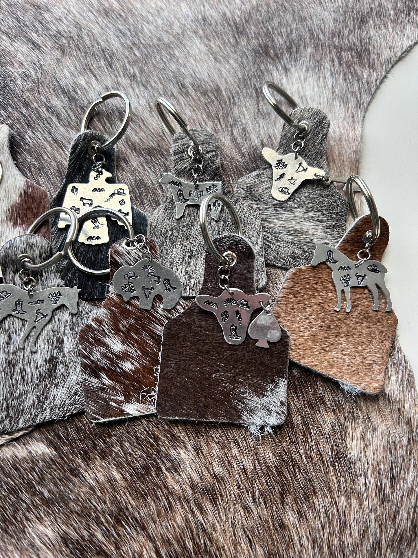 Cowhide Custom Keychains!