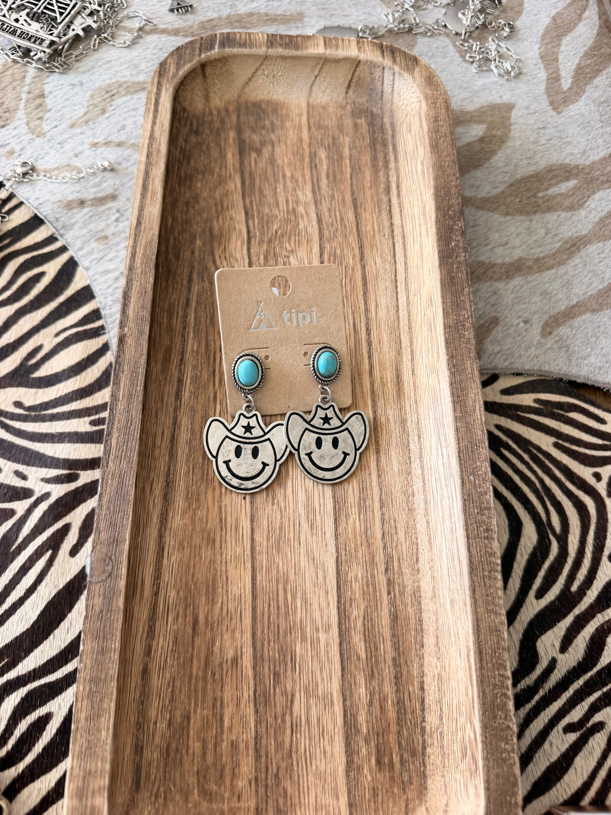 Smiley Cowboy Earrings
