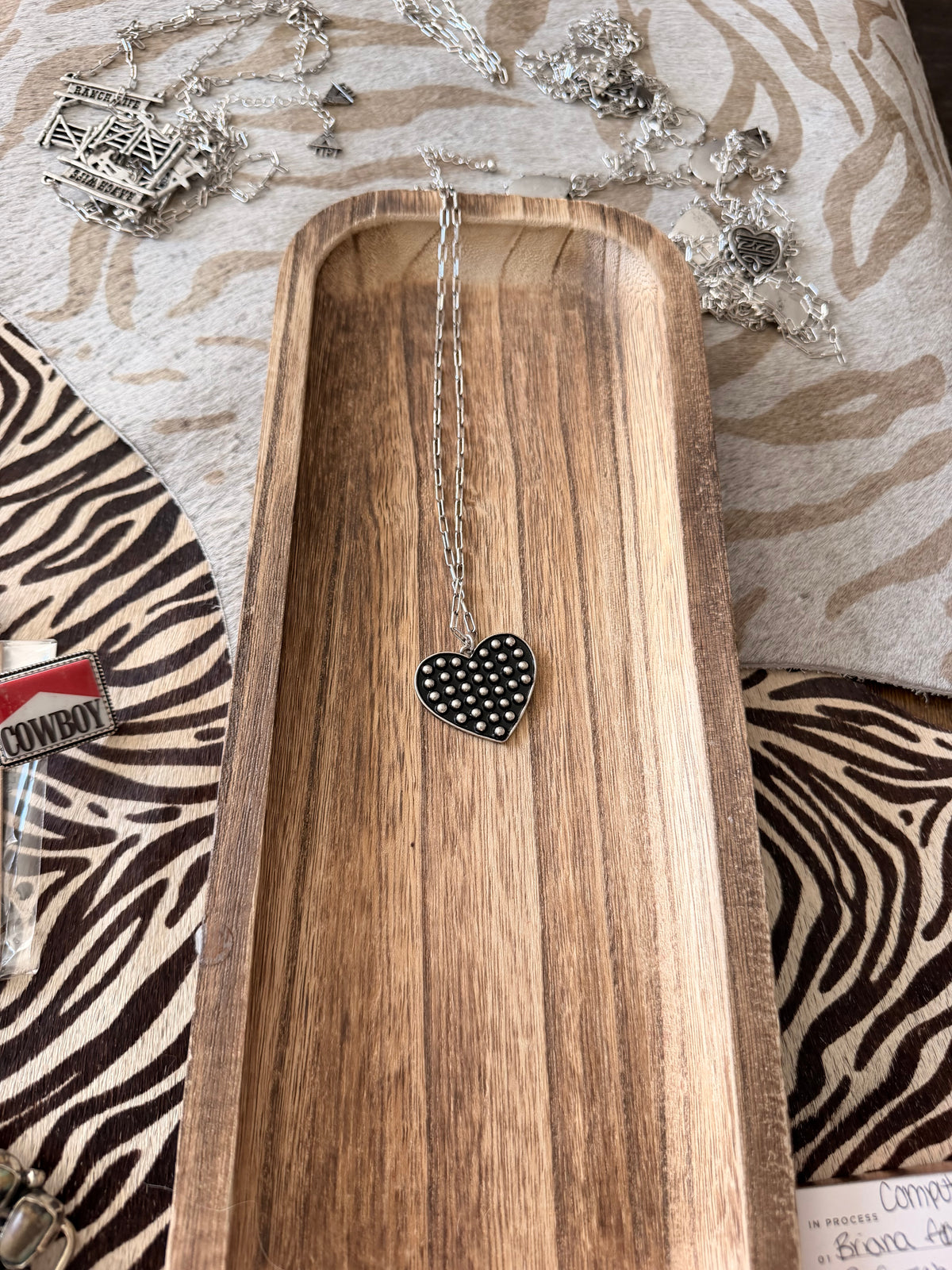 Half Dot Heart Necklace