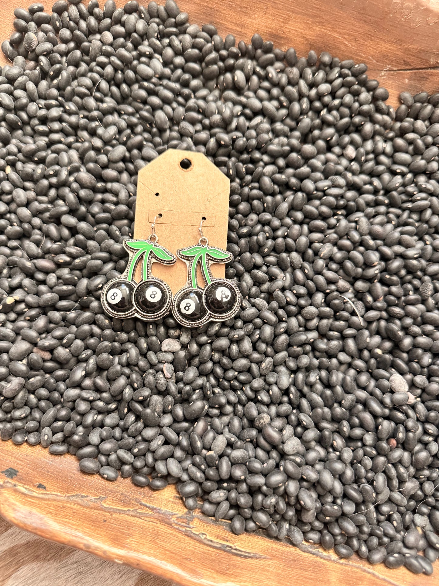 MESS UP 8 Ball Cherry Earrings