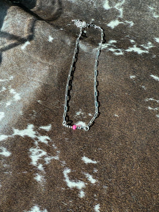 (Authentic) Pink Opal and Sterling Silver Beads