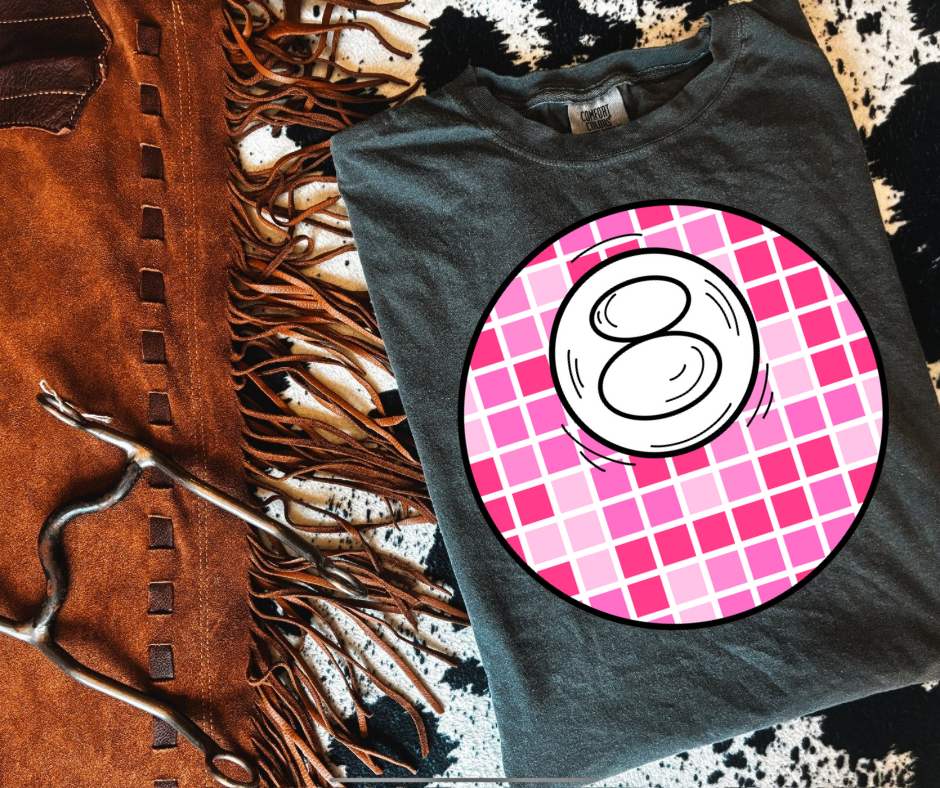 Pink Checkered 8 Ball Tee