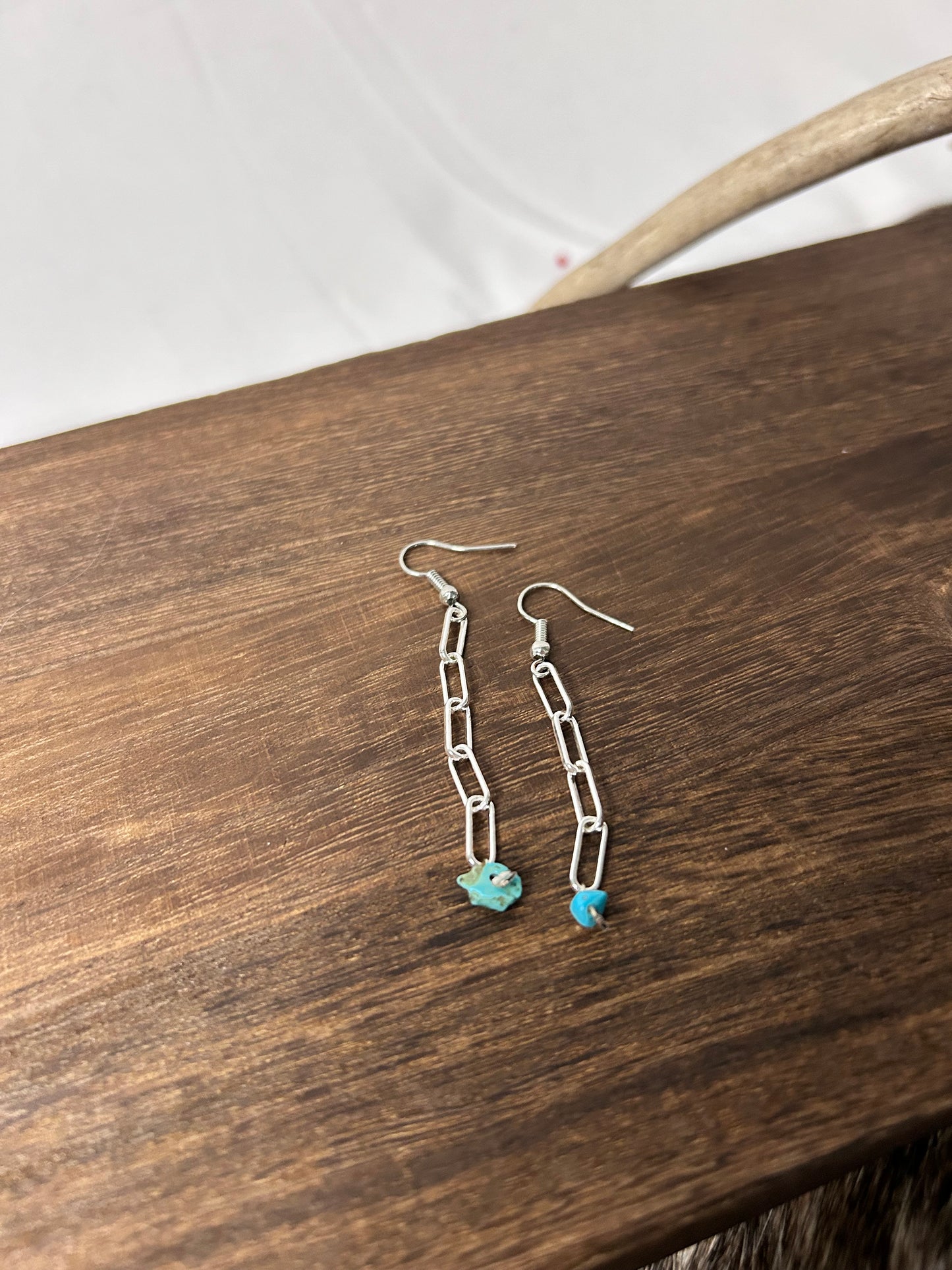 Paperclip and Turquoise Earings