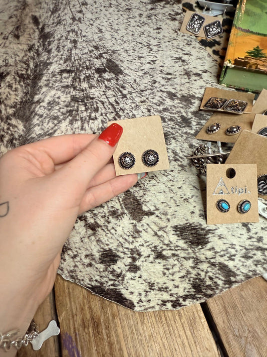 Small Circle Tooled Studs