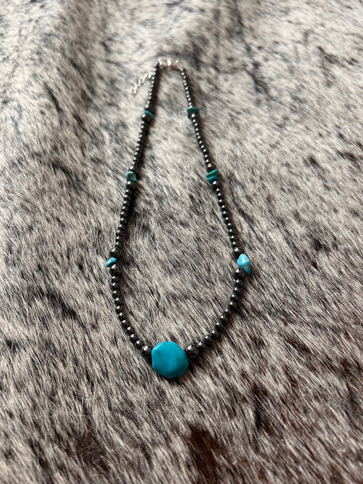 Turquoise Chips and (Faux) Navajo Necklace