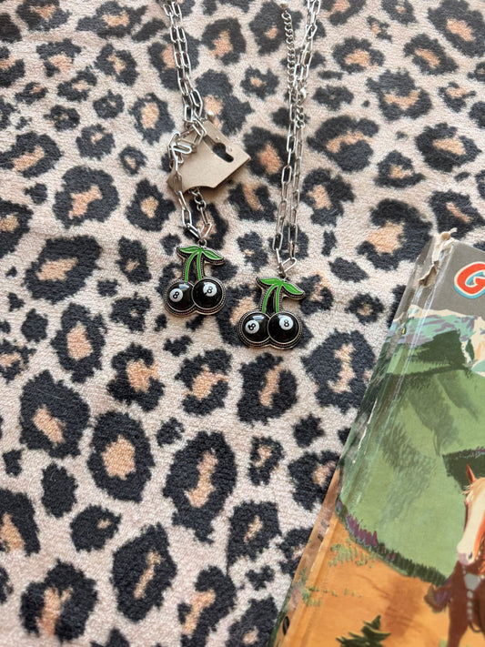 Slight imperfection - Cherry 8 Ball Necklace