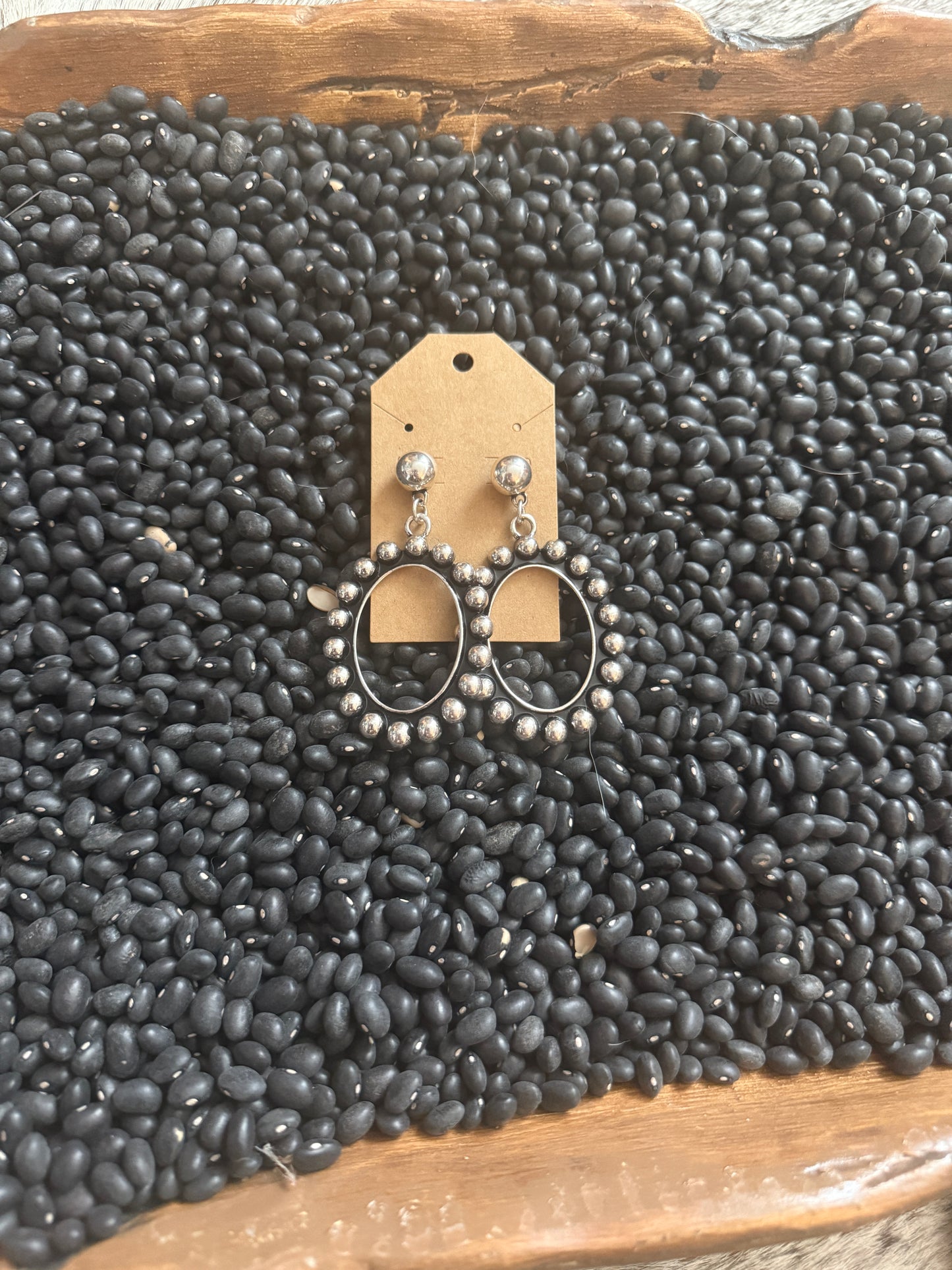 Big Circle Half Dot Earrings