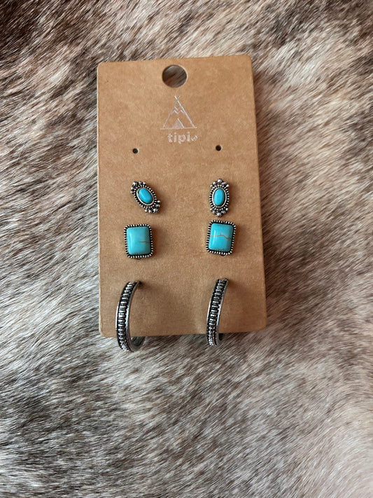 Circles and Squares Earring Set