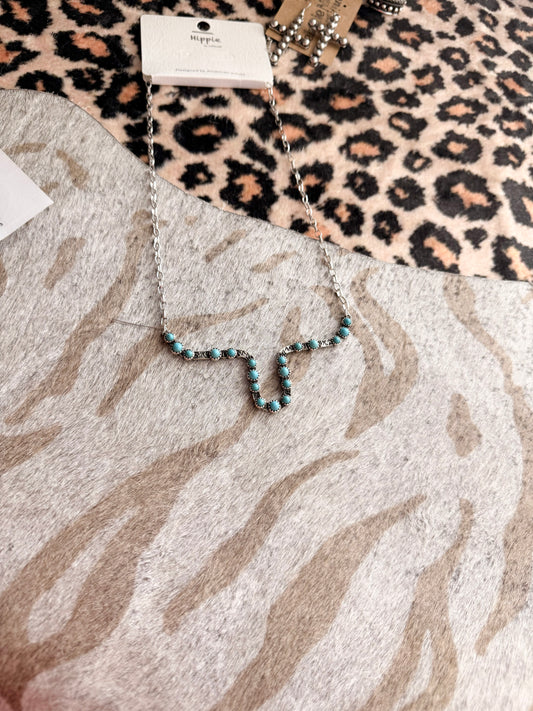 Turquoise Longhorn Necklace