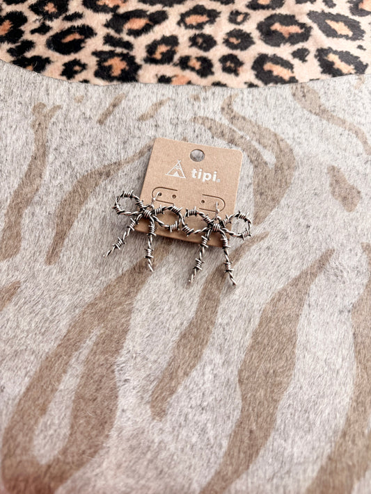 Barbwire Bow Earrings