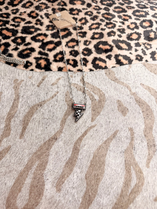 Checkered Lighting Cowboy Necklace