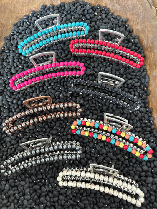 Beaded Hair Clips