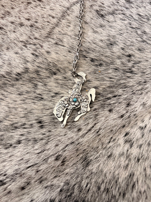 Bucking Horse Necklace