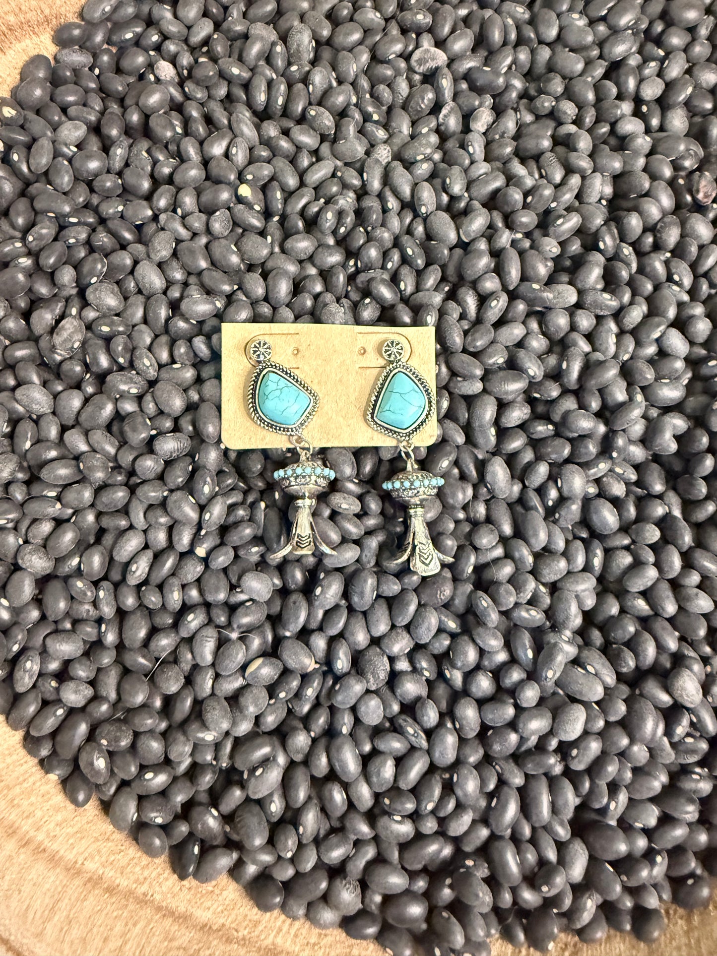 Stone and Flower Studs