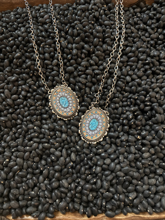 Leather Concho Necklace