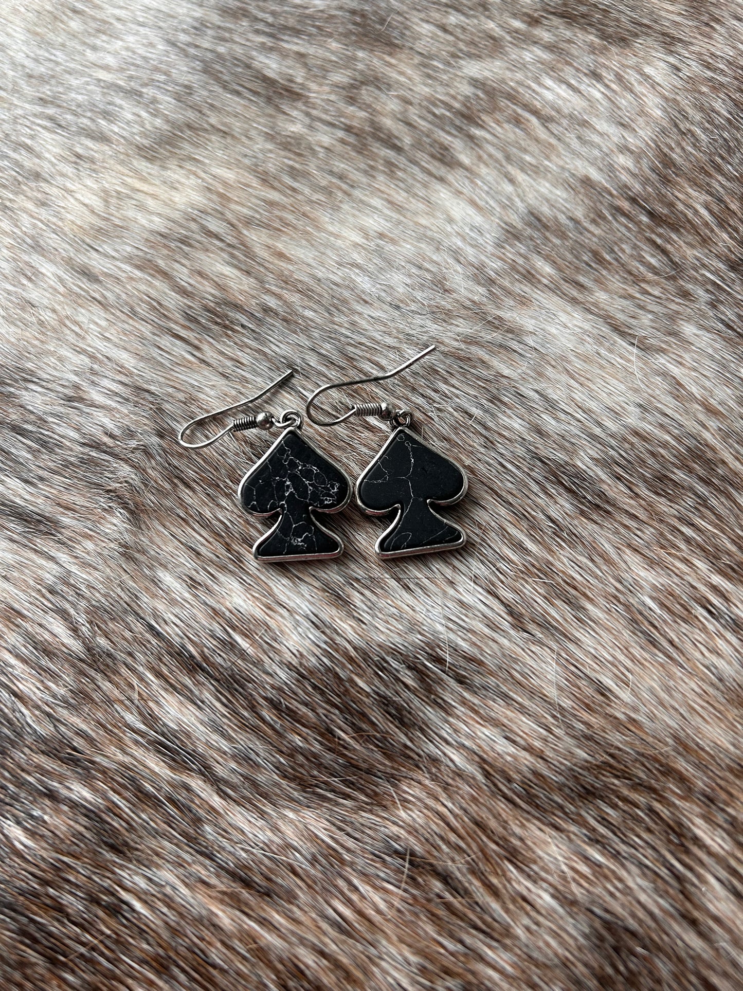 Black Spade Earrings