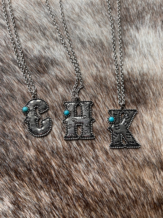 Gem and Letter Necklace