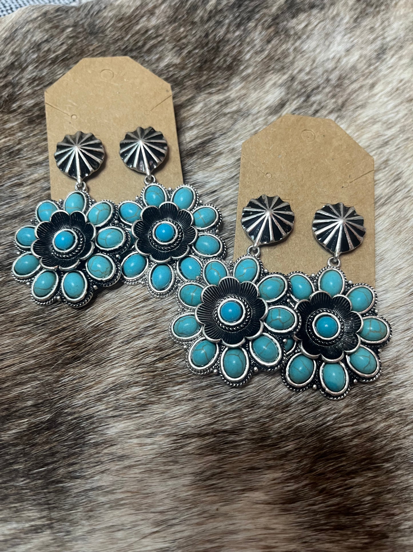 Turquoise Flower Earrings