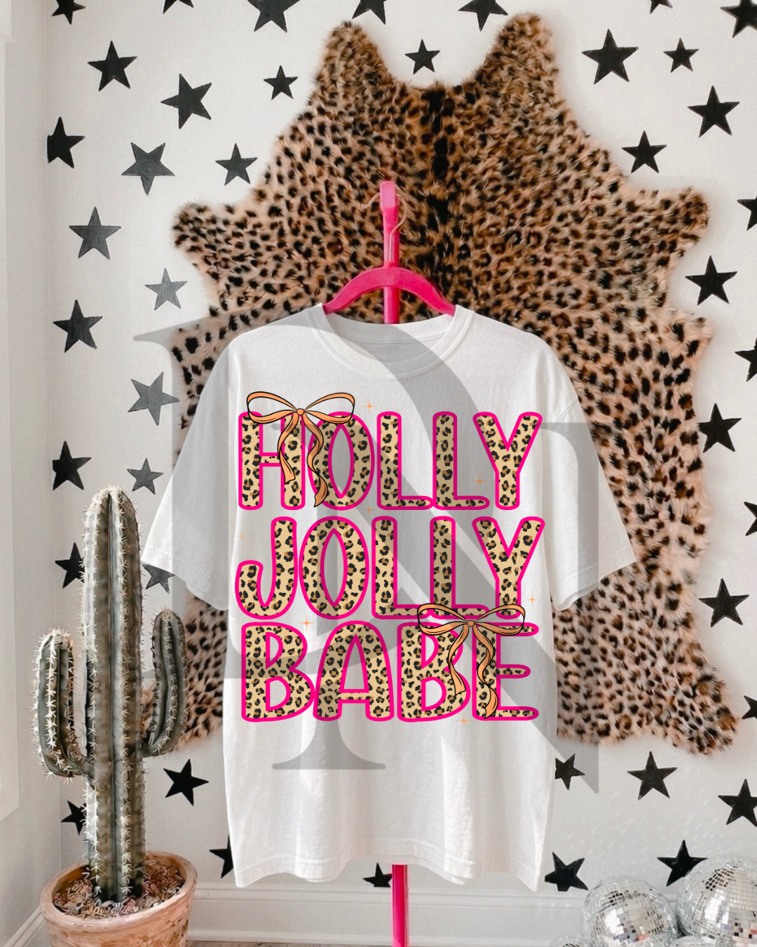Holly Jolly Babe Cheetah Tee