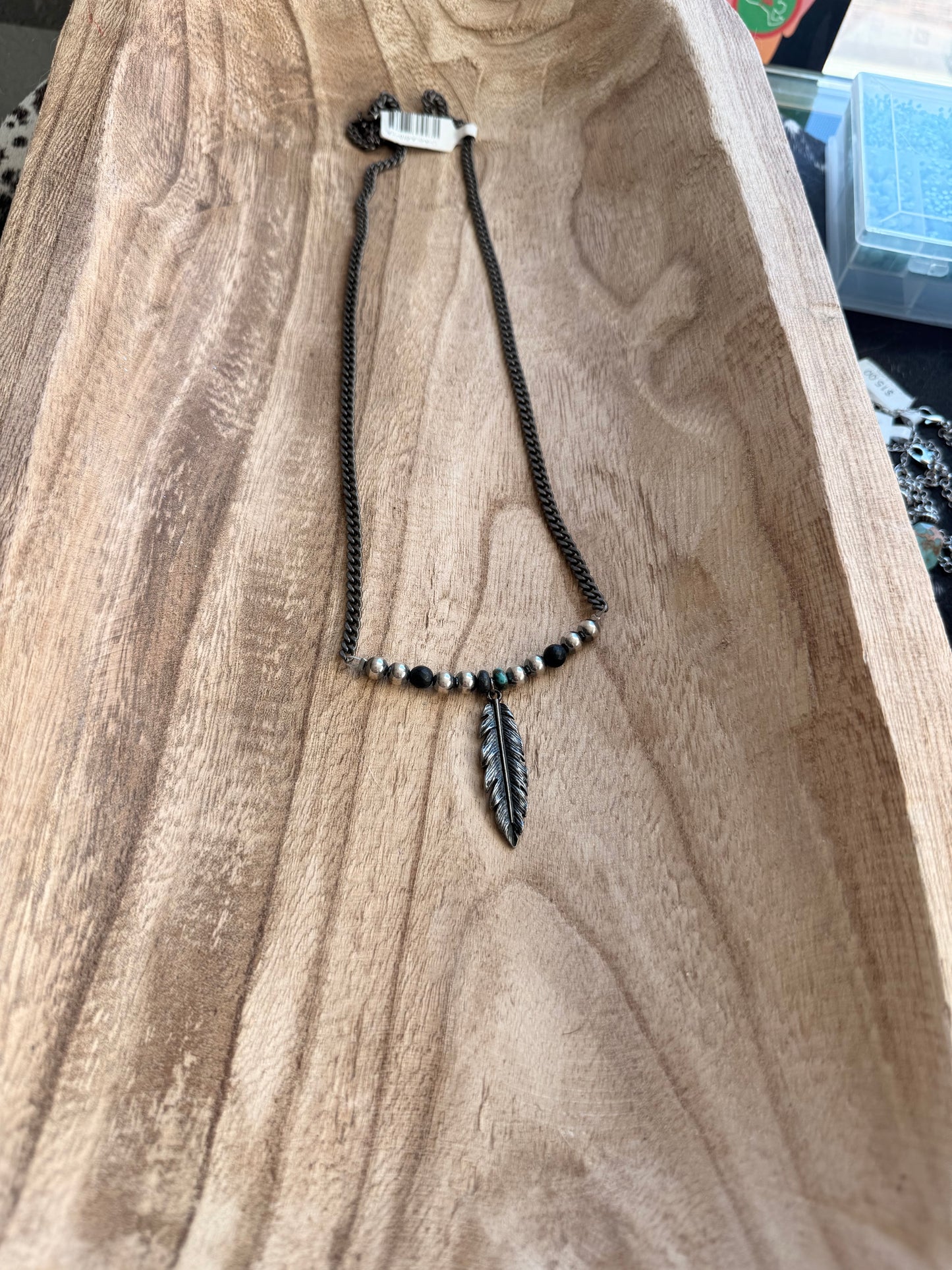Black Chain W/Feather