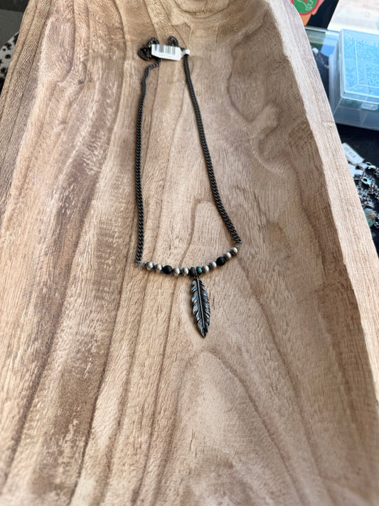 Black Chain W/Feather