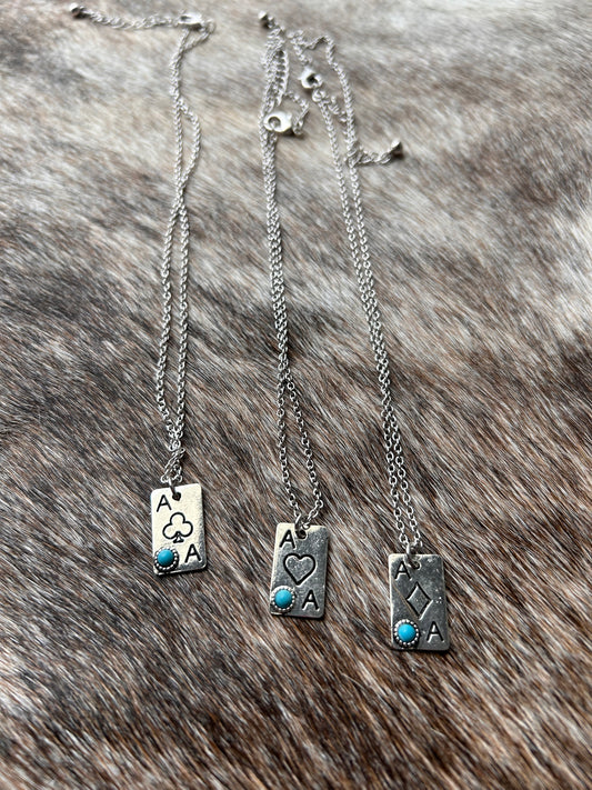 Card And Turquoise Necklace