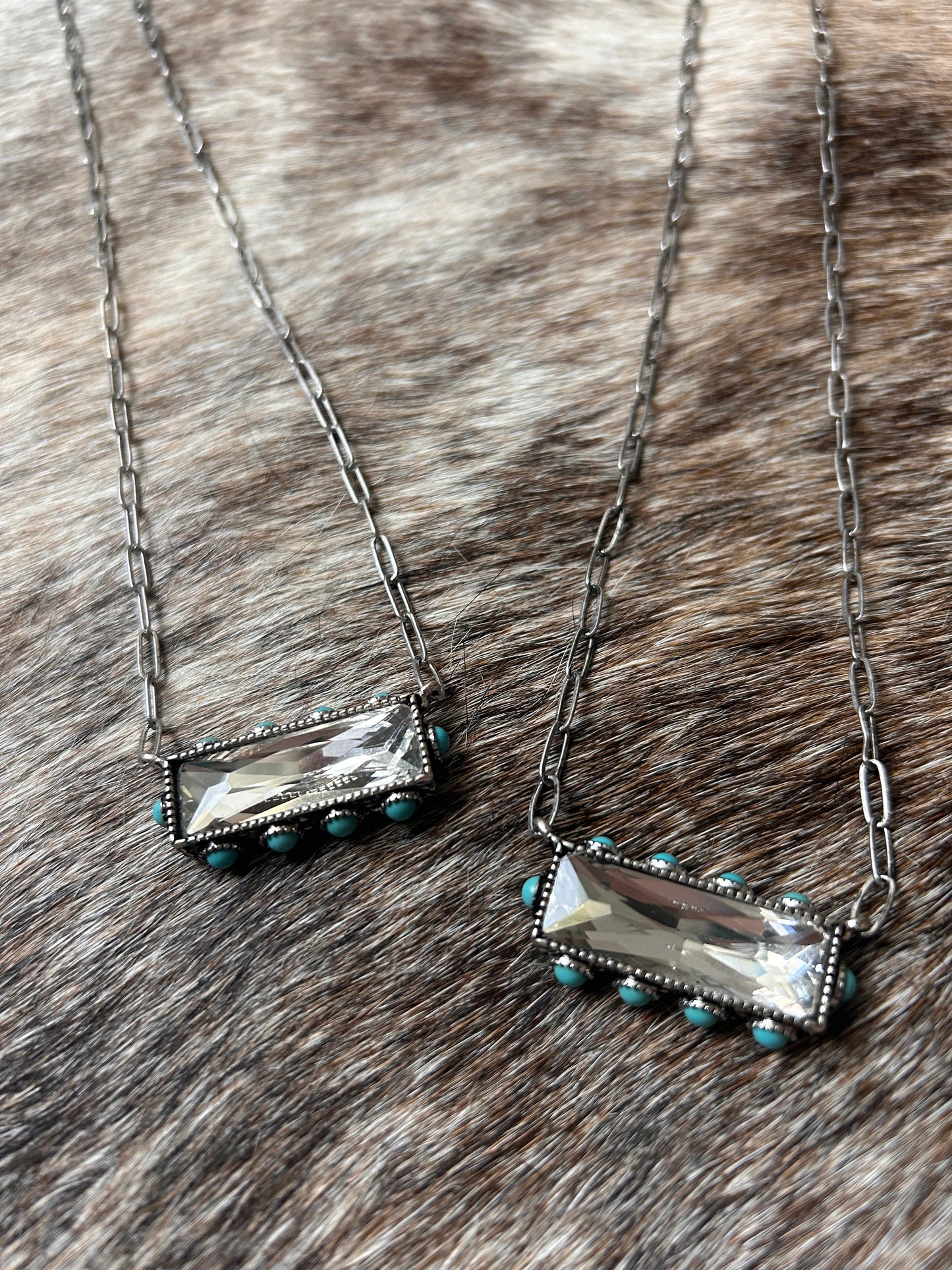 Clear and Turquoise Necklace