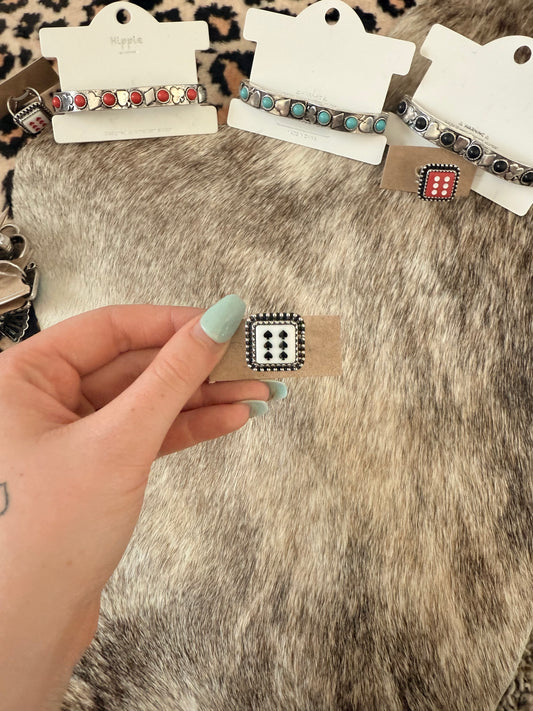 White Spade Ring