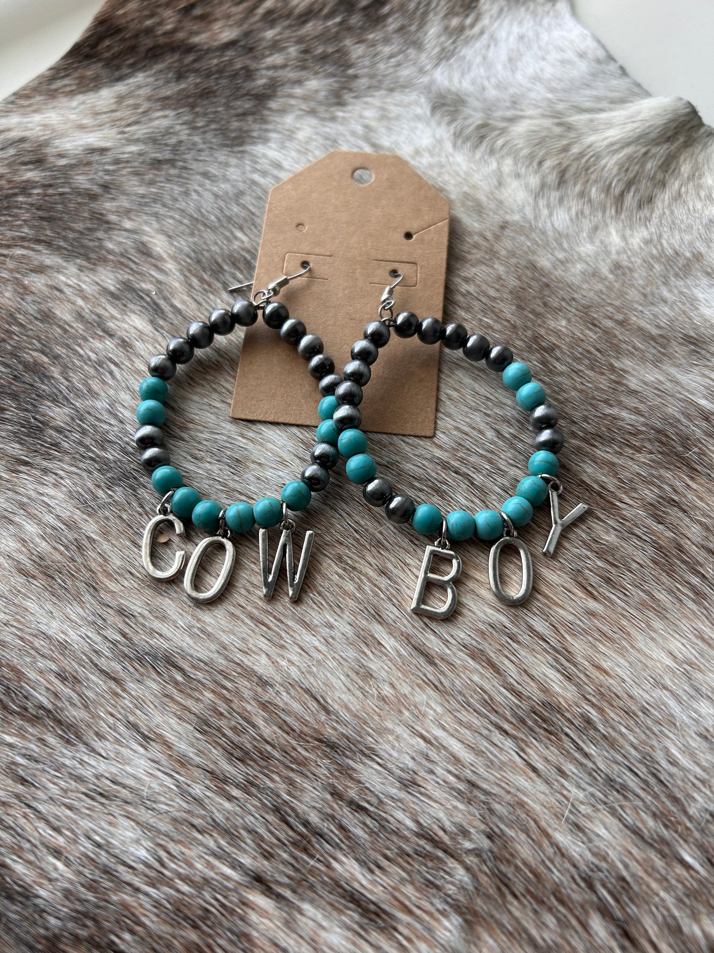 Turquoise and Cowboys Earrings