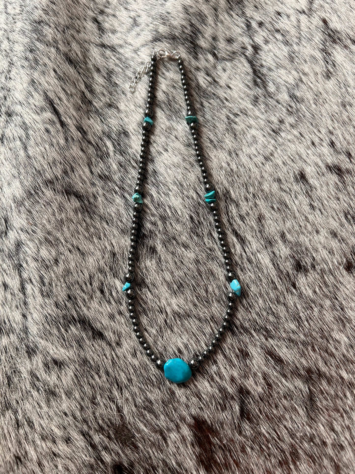 Turquoise Chips and (Faux) Navajo Necklace