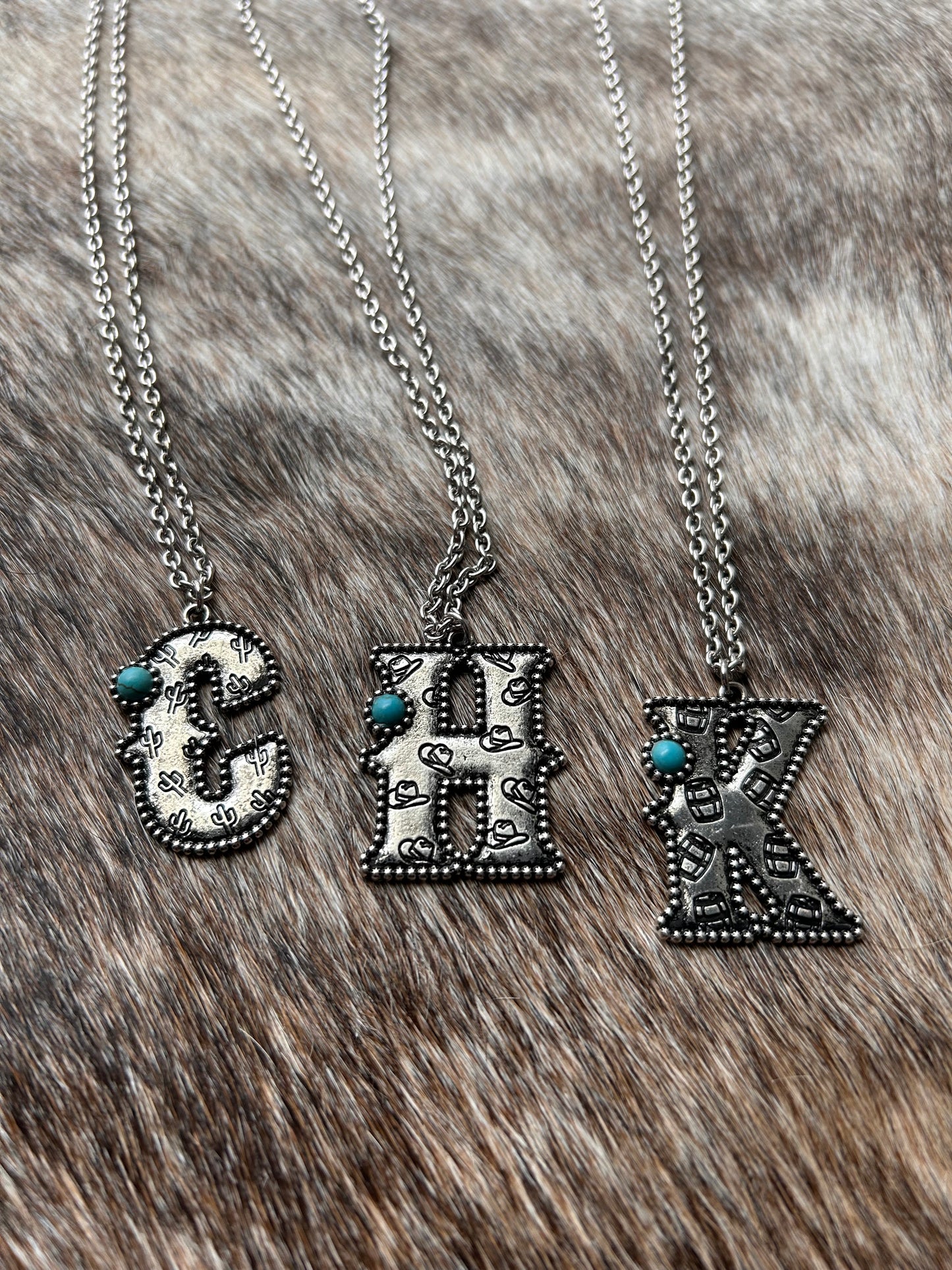 Gem and Letter Necklace