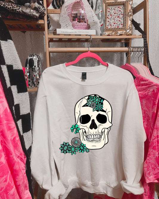 Turquoise Skull Tee