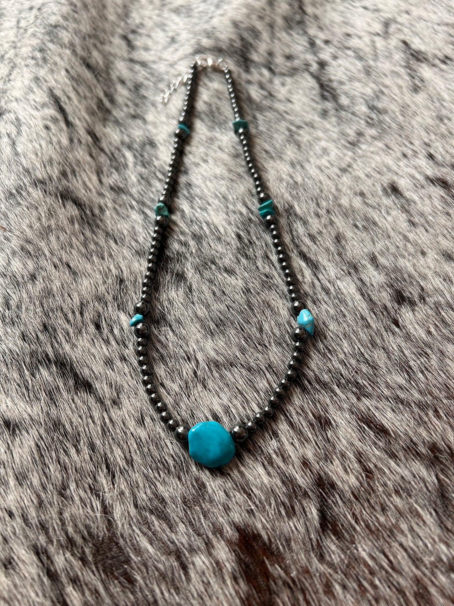 Turquoise Chips and (Faux) Navajo Necklace