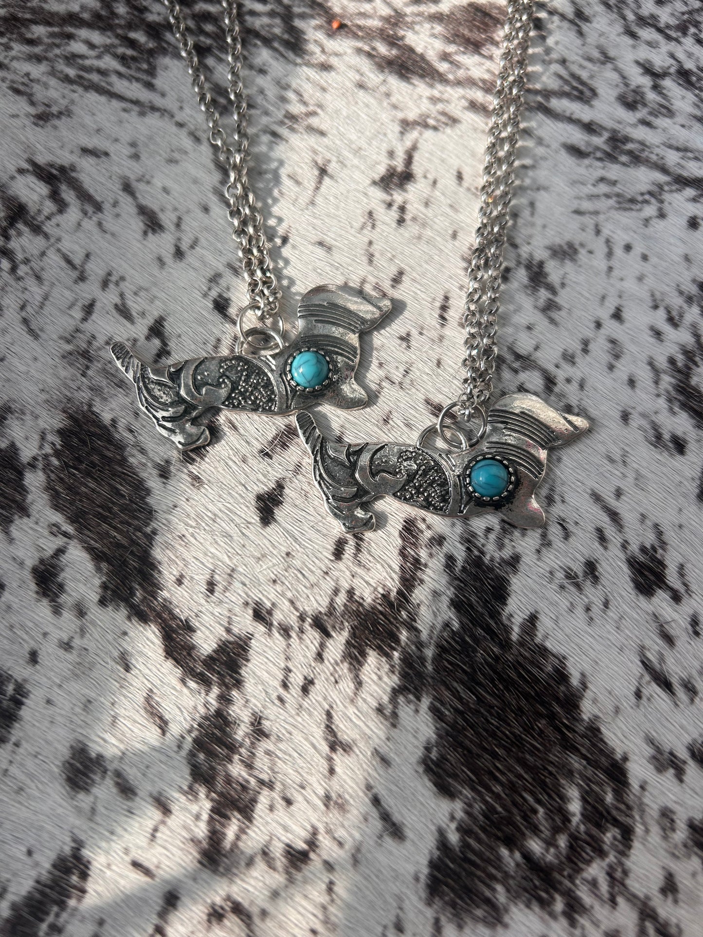 Pup and Turquoise Love Necklace