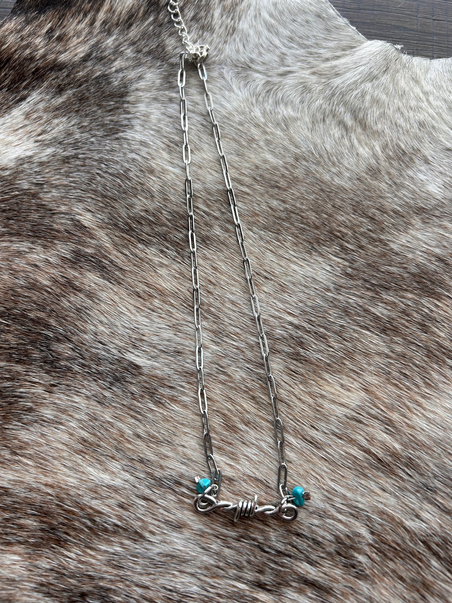 Turquoise Barbwire Necklace (PC)