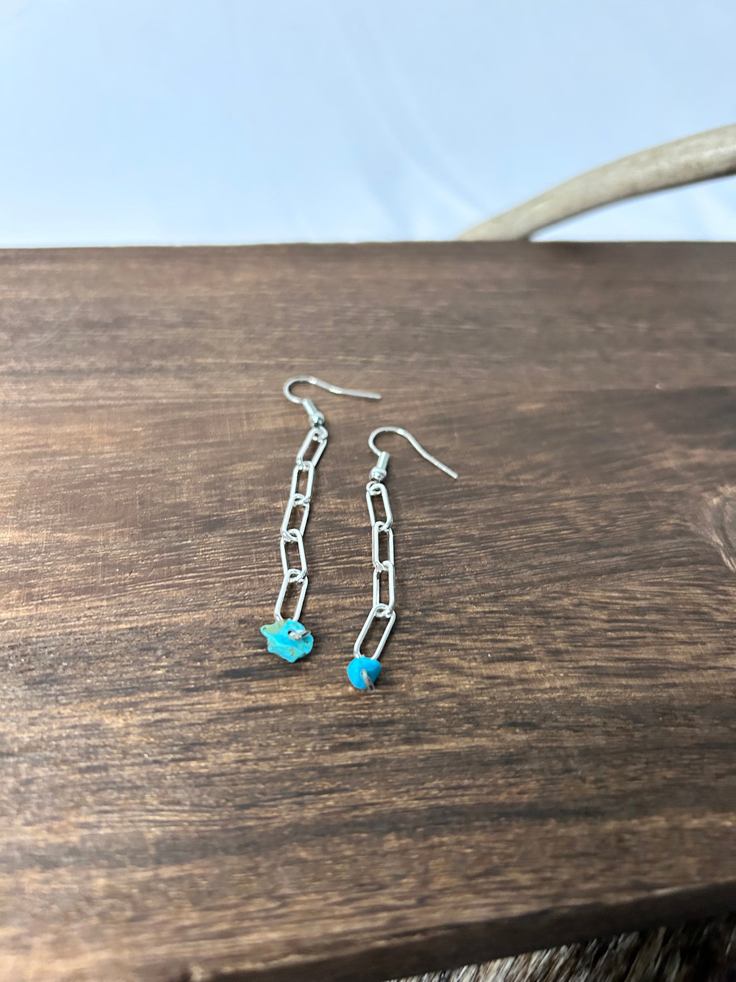 Paperclip and Turquoise Earings